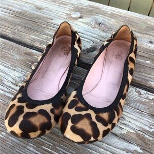 Pretty Ballerina Shirley Leopard Pony Flats Women Shoes